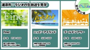 ラジオ生放送見学：FM沖縄の人気番組、Fine!、ハッピーアイランド、ハッピーアイランド