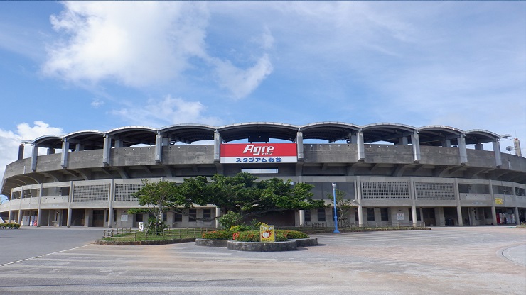 Agreスタジアム北谷の周辺ホテルやアクセス方法がわかる現地マップ。