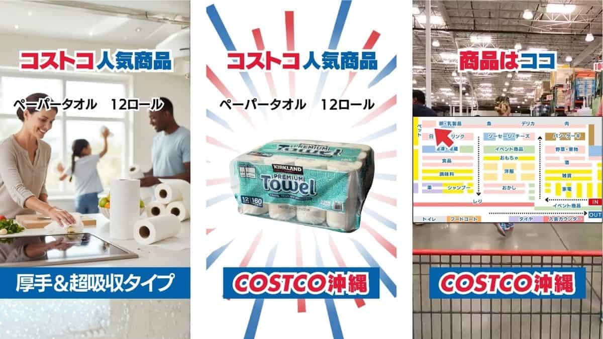 キッチンペーパーの吸収力CMコピーと在庫地図