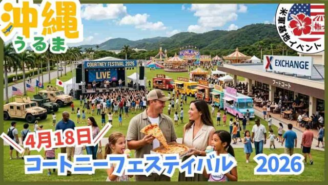 2026年4月に開催されるキャンプ・コートニー・フェスティバルの日程案内。沖縄の米軍基地イベント、春の一般開放情報の詳細。