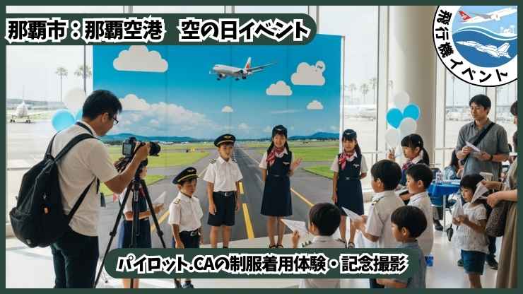那覇空港 空の日イベント：パイロット.CAの制服着用体験・記念撮影
